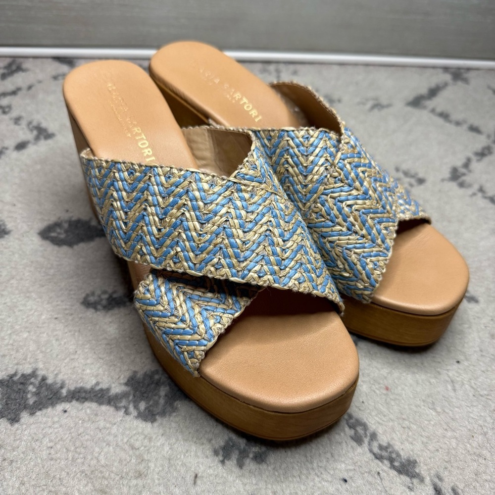ILARIA SARTORI Made In Italy Groovy Retro 70s Platform Beachy Summer Sandals